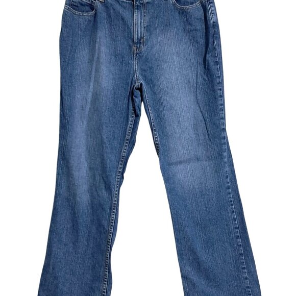 Y2k Eddie Bauer Womens Blue Authentic Denim Bootcut Jeans Size 12 Cotton Blend - Picture 2 of 11